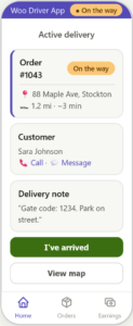 driver active delivery woo driver app — plugin screenshots