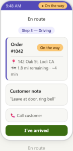 driver enroute woo driver app — plugin screenshots