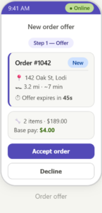 order offer woo driver app — plugin screenshots